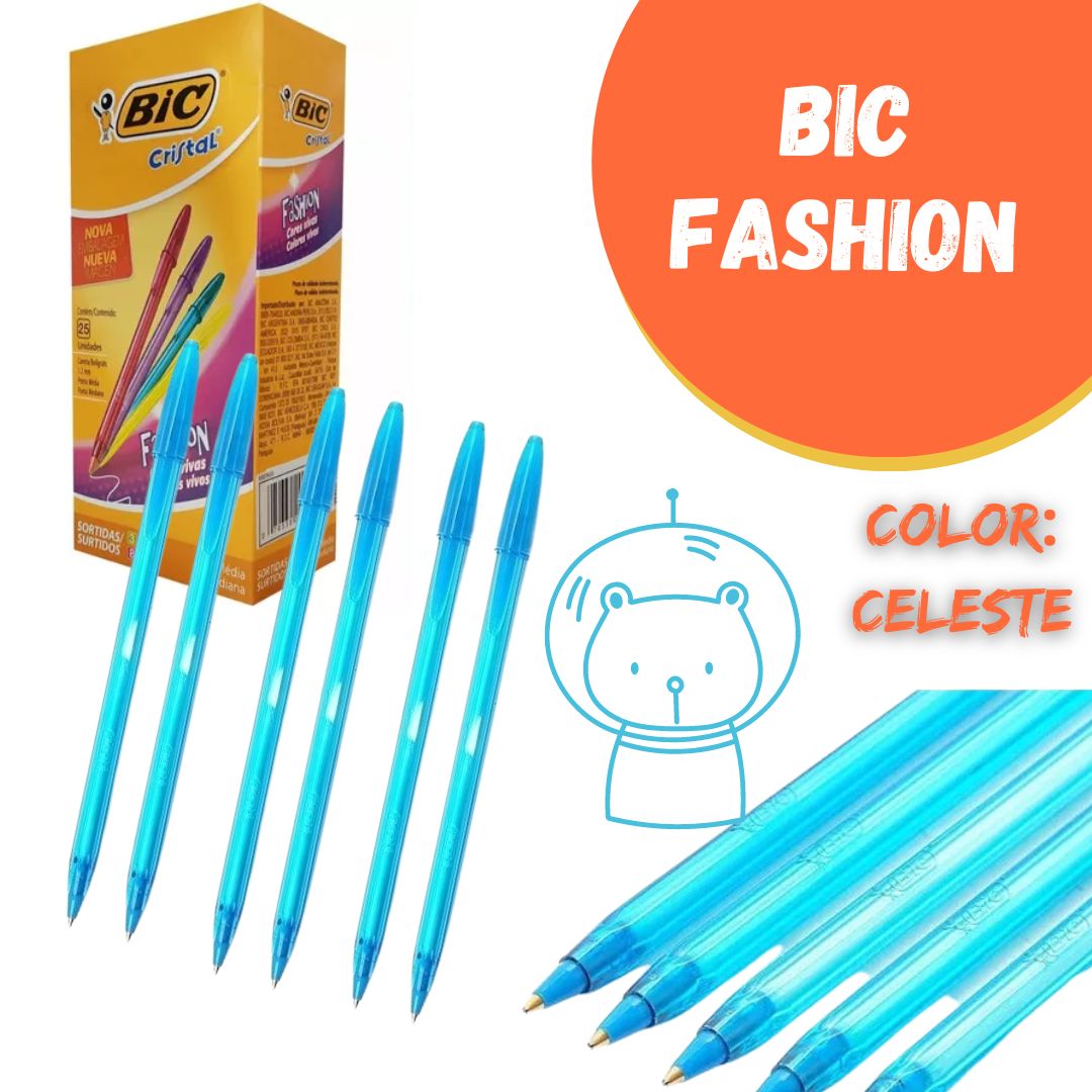 BOLIGRAFO BIC FASHION 1.2 CELESTE
