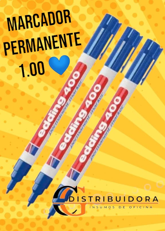 FIBRA EDDING 400 PERM. RECARGABLE  AZUL